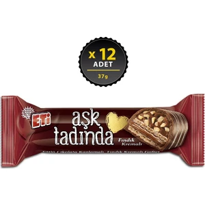 Aşk Tadında Fındık Kremalı Gofret 37 g x 12 Adet