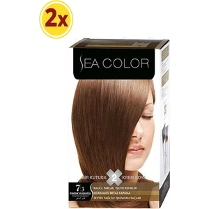 Sea Color Saç Boyası 2 Li Set Krem Boya 7/3 Fındık Kabuğu x 2 Adet