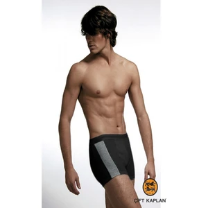 Çift Kaplan 5 Adet Siyah Biyeli Elastanlı Sportif Pamuklu Boxer Külot 850