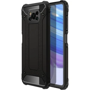 Case World Xiaomi Poco X3 Kapak Çift Katmanlı Zırh Tank Kılıf Siyah