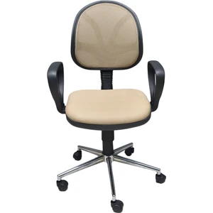 Obc Ofis Büro Concept Ohera Ofis Koltuğu Bilgisayar Çalışma Koltuğu Fileli Krom Ayak Sütlü Kahverengi
