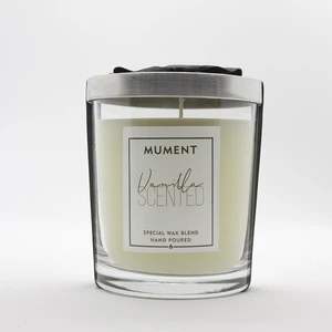 Chic Serisi Gümüş Gri Kapaklı Vanilya Kokulu Bardak Mum