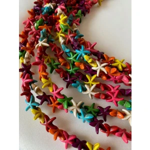 Hedef Bijuteri Karışık Renkli Denizyıldızı Yıldız Şekilli Doğaltaş Dizisi 13X13 mm Boyutunda 38 Adet