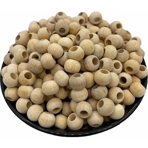 Hedef Bijuteri 10 mm Ham Ahşap Tahta Boncuk 100 gr 350 Adet Boncuk