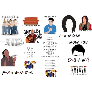 Tellgraf Friends Temalı Laptop Sticker