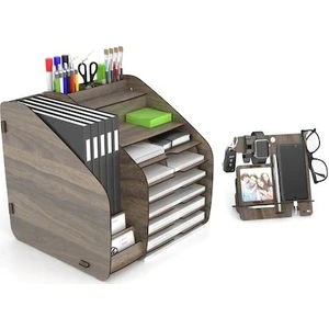 Design Otto Fx XL Modest A4 Evrak Rafı Masaüstü Organizer Ceviz