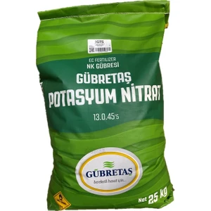 Potasyum Nıtrat 13 0 45,5 Meyve Sebze Bitki Besini Geliştirici Suda Çözünür NK Gübresi 25 Kg