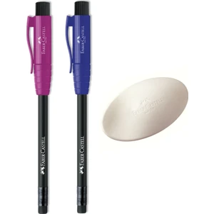 2 Adet Faber-Castell Kurşun Kalem ( Gizli Kalemtraş )+ Elips  Silgi