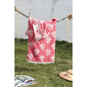 Pamuklu 90 x 180 cm Peştemal Plaj Havlusu Kurukafa Jakarlı