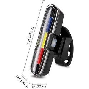 Forte Gt Bisiklet USB Şarjlı LED Kırmızı Mavi Beyaz Xbyc 6017-3
