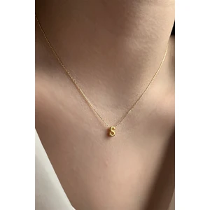 925 Ayar Üç Boyutlu S Harfli Kolye Uzunluk 42 cm