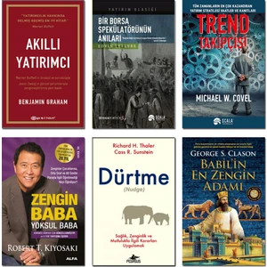 Akıllı Yatırımcı + Bir Borsa Spekülatörünün Anıları + Trend Takipçisi + Zengin Baba Yoksul Baba + Dürtme (Nudge) + Babil'in En Zengin Adamı - 6 Kitap Set