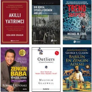 Akıllı Yatırımcı + Bir Borsa Spekülatörünün Anıları + Trend Takipçisi + Zengin Baba Yoksul Baba + Outliers (Çizginin Dışındakiler) + Babil'in En Zengin Adamı - 6 Kitap Set