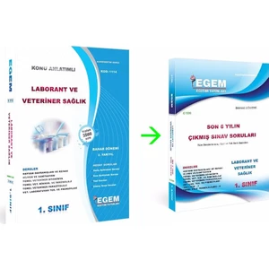 Egem Eğitim Yayınları Laborant ve Veteriner Sağlık 1. Sınıf 2. Yarıyıl Konu Anlatımlı Çözümlü Soru Bankası + Çıkmış Sorular Seti Bahar