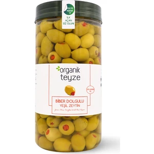 Organik Teyze Biber Dolgulu Yeşil Zeytin (141-160, 4XL) 1 kg