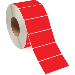 On Roll Paper 60x40 Kırmızı Renkli Termal Barkod Etiketi 1000'li Sarım 10 Rulo Toplam: 10.000 Adet