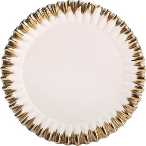 Roy King Beyaz Altın Yuvarlak Sunum Tabak 28Cm