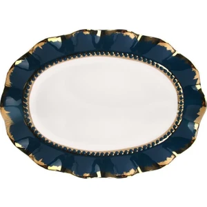 Roy King Lacivert Altın Avangarde Sunum Tabak 39Cm