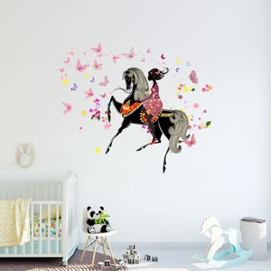 Kt Decoration Atlı Prenses Kız Çocuk Odası Duvar Sticker Seti