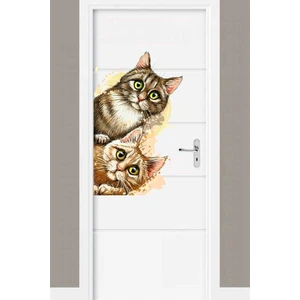 Kt Decoration Sevimli Kedi Arkadaşlarım Kapı Kenarı Sticker