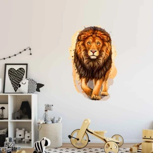 Kt Decoration Turuncu Erkek Aslan Sanatsal Duvar Sticker