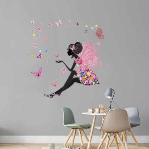 Kt Decoration Kelebeklere Fısıldamak Kız Çocuk Duvar Sticker Seti