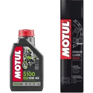 5100 4t 1lt ve Motul C2 Zincir Yağlama Spreyi