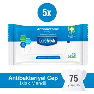 Deep Fresh Antibakteriyel Islak Cep Mendili 5 x 15 Yaprak