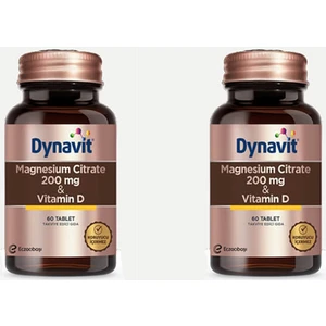 Eczacıbaşı Dynavit Magnesium Citrate 200 Mg & Vitamin D 60 Tablet 2'li Paket