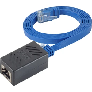 CAT6 Uzatma Seti, Yassı Ethernet Kablo ve Ekleyici, Mavi, 2 metre