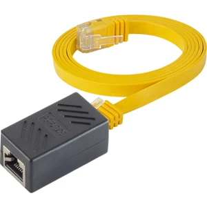 CAT6 Uzatma Seti, Yassı Ethernet Kablo ve Ekleyici, Sarı, 50 cm