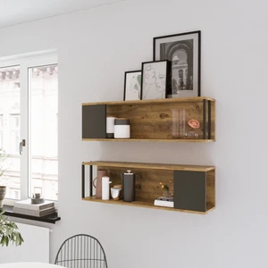 Robin Home Atlantis Duvar Rafı Kitaplık 2'li Set Mutfak Rafı