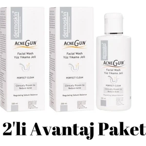 Acnegun Yüz Yıkama Jeli 200 ml x 2