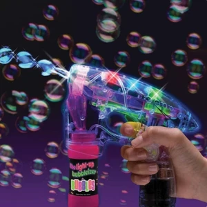 Köpük Tabancası Işıklı Pilli Baloncuk Tabancası ve 500 ml Solüsyon