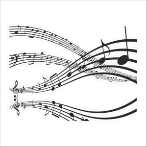 Müzik Notası Folyo Sticker 7 80 cm Uzunluk
