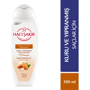 Hacı Şakir Kuru Yıpranmış Saçlar Ipek Proteinleri ile Badem Sütü Şampuan 500 ml