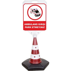 Burada Reklam ve Medikal Ambulans Girişi Park Etmeyiniz Reklam Uyarı Yönlendirme Dubası 1 Adet A+ Plastik
