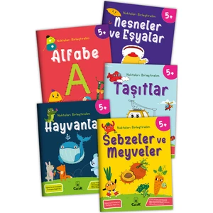 5+ Yaş Eğitici Tanımlama Etkinliği “5 Yaş Noktaları Birleştirelim” Eğlenceli Okul Öncesi Set 5 Kitap