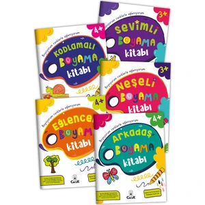 3+ 4+ Yaş Hayal Dünyasını Geliştiren “Boyama Kitabı Serisi” Eğlenceli Okul Öncesi Set 5 Kitap