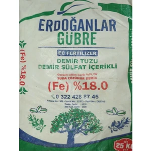Demir Sülfat % 18 Fe 25 kg Kargo Bedava
