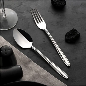60 Parça Çatal Kaşık Takımı Seti(Bıçaksız) Buket Sade Parlak 18/10 Nehir Buket 60
