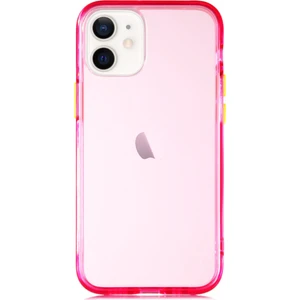 Apple iPhone 12 Mini Kılıf Renkli Şeffaf Kapak Pembe