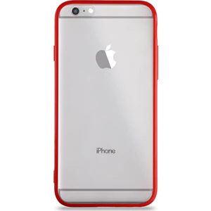 Apple iPhone 6 Kılıf Kenarları Renkli Silikon Şeffaf Arka Kapak Kırmızı