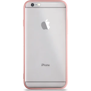 Apple iPhone 6 Kılıf Kenarları Renkli Silikon Şeffaf Arka Kapak Pudra