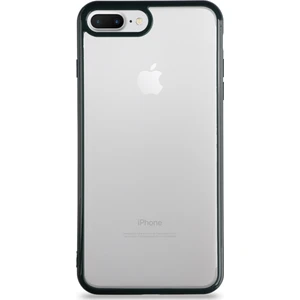 Apple iPhone 7 Plus Kılıf Kenarları Renkli Silikon Şeffaf Arka Kapak Koyu Yeşil