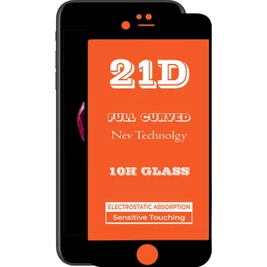 Apple iPhone 7 Siyah Tam Kaplayan 21D Temperli Ekran Koruyucu Cam Şeffaf