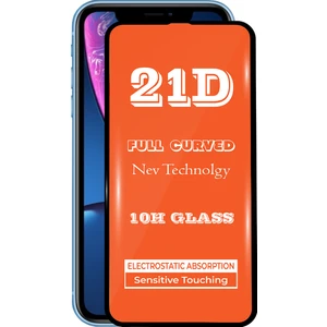 Apple iPhone XR Tam Kaplayan 21D Temperli Ekran Koruyucu Cam Şeffaf