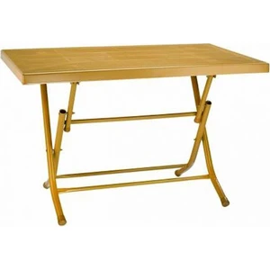 Evimdeyokyok Katlanır Plastik Masa Teak 70X120 cm Metal Ayak