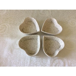Mini Kalpli Simli Çerezlik, Sosluk, Lokumluk, Drajelik (4 Adet)