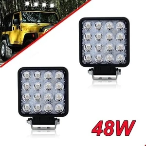 Arsvision 16 LED Kare (2 Adet) Off Road Iş Makinası Çalışma Lambası Sis Farı